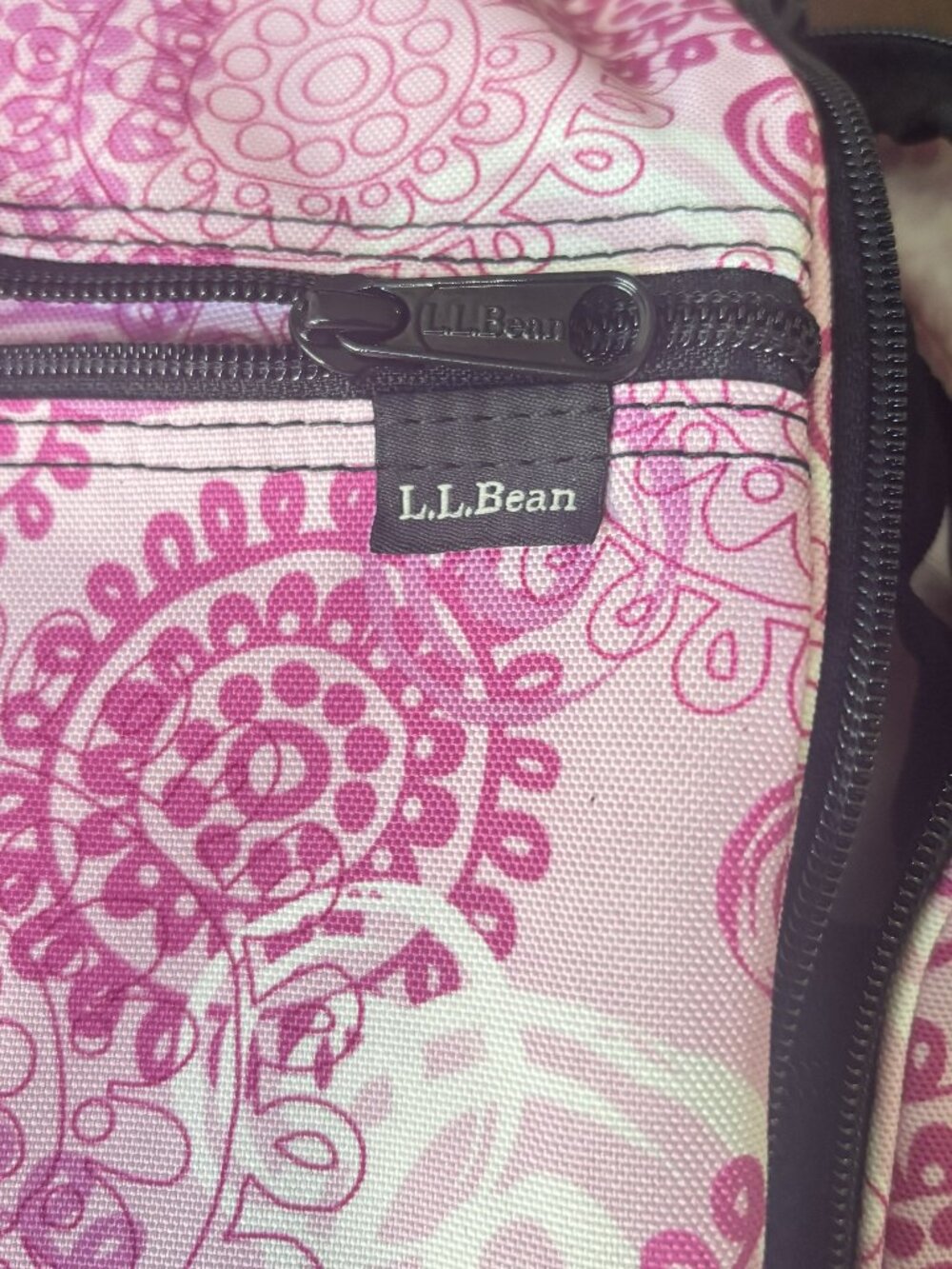 L.L.Bean Pink Mandala Hanging Toiletry Bag | Travel Cosmetic Organizer